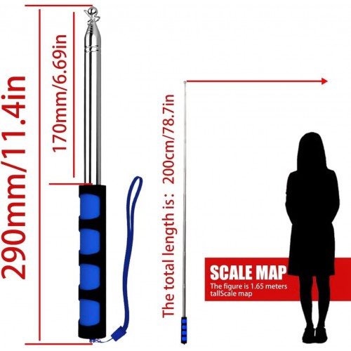 Lance metalică petru steaguri extensibilă, 200 cm