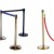 Queuing barrier posts with rope or belt